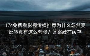 17c免费看影视传媒推荐为什么忽然变反转真有这么夸张？答案藏在缓存
