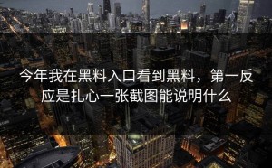 今年我在黑料入口看到黑料，第一反应是扎心一张截图能说明什么