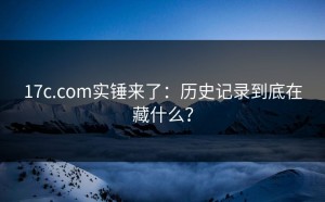 17c.com实锤来了：历史记录到底在藏什么？