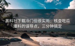 黑料社下载冷门但很实用：核查吃瓜爆料的误导点，三分钟搞定