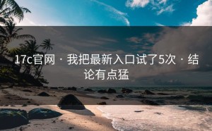 17c官网 · 我把最新入口试了5次 · 结论有点猛